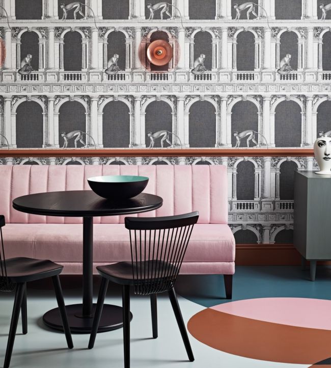 Procuratie E Scimmie Wallpaper - Black & White - 114/21041 - Cole & Son - Premier Wallcovering