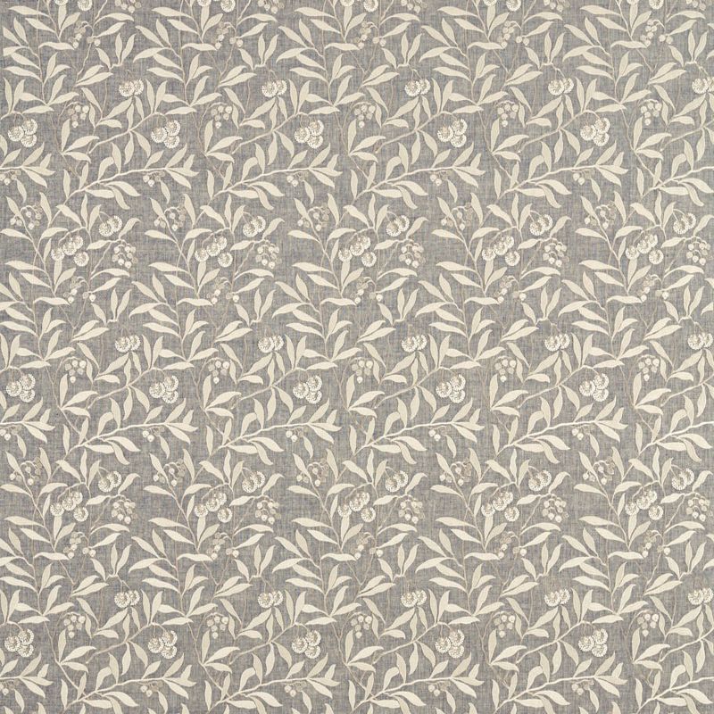 Pure Arbutus Embroidery Fabric - Inky Grey - Morris & Co - 236618 - Premier Wallcovering