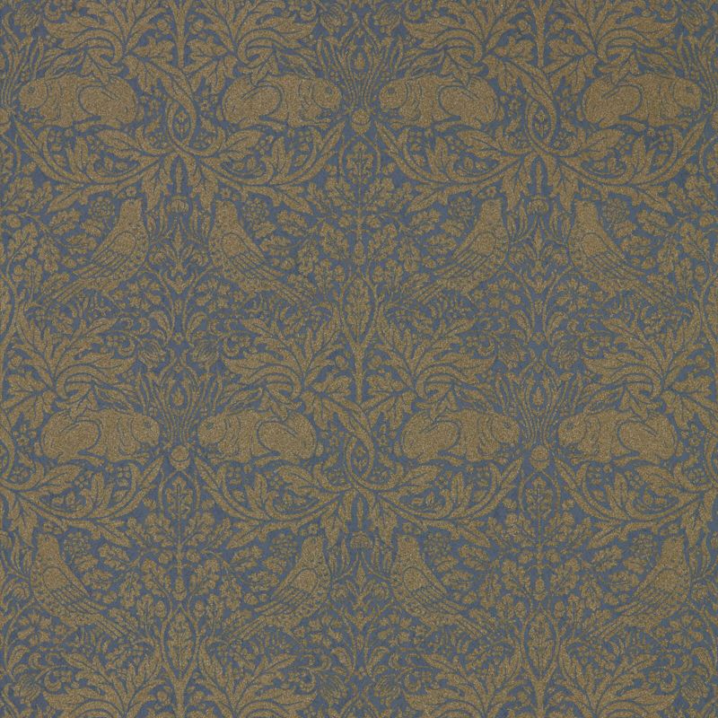 Pure Brer Rabbit Wallpaper - Ink/Gold - Morris & Co - 216530 - Morris Wallpaper