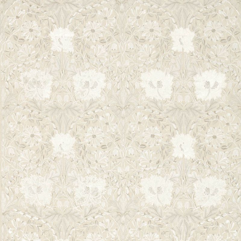 Pure Honeysuckle & Tulip Embroidery Fabric - Linen - Morris & Co - 236633 - Premier Wallcovering