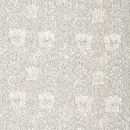 Pure Honeysuckle & Tulip Print Fabric - Light Grey Blue - Morris & Co - 226481 - Premier Wallcovering