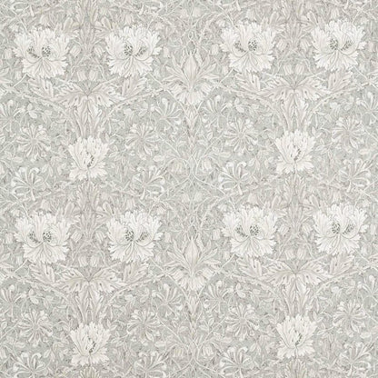 Pure Honeysuckle & Tulip Wide Width Fabric - Soft Mint/Grey - Morris & Co - 227289 - Premier Wallcovering