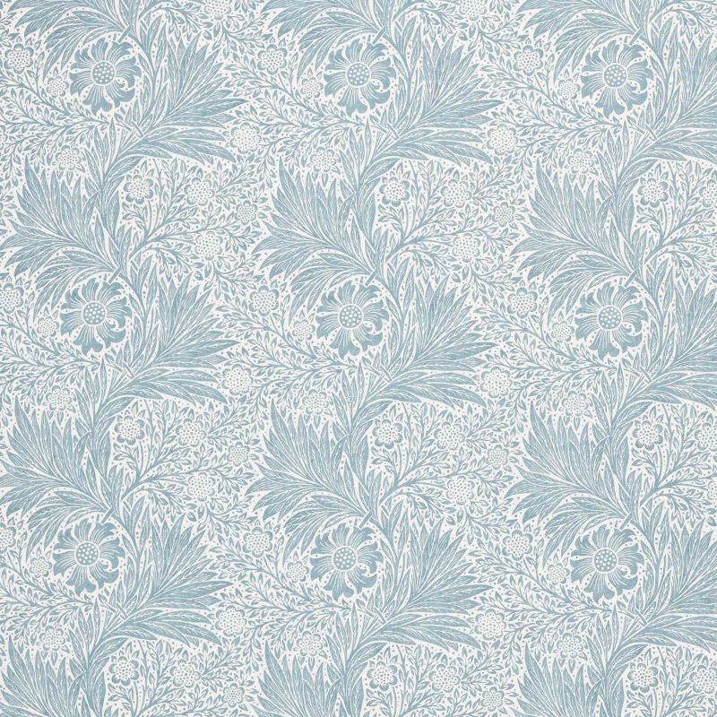 Pure Marigold Sheer Wide Width Fabric - Soft Blue - Morris & Co - 227295 - Premier Wallcovering
