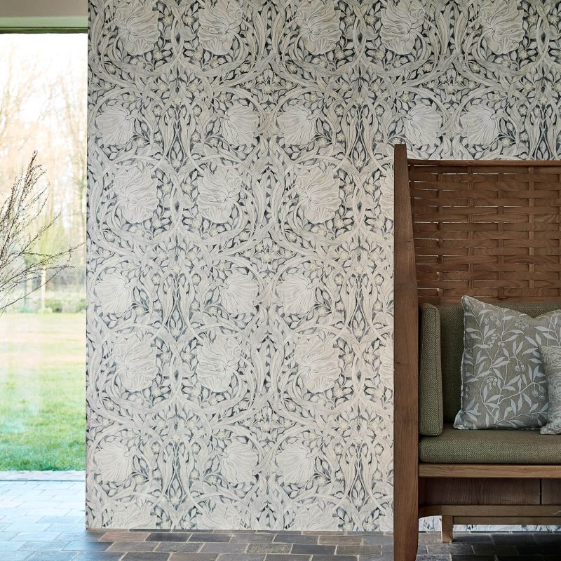 Pure Pimpernel Wallpaper - Lightish Grey - 216538 - Morris & Co - Premier Wallcovering