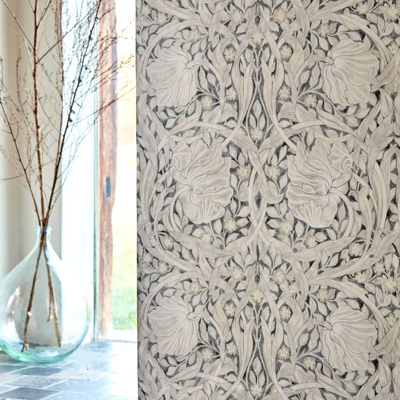 Pure Pimpernel Wallpaper - Black Ink - Morris & Co - 216539 - Morris Wallpaper
