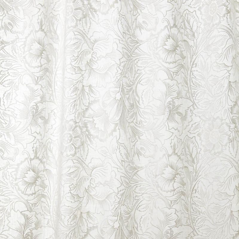 Pure Poppy Embroidery Fabric - Paper White - Morris & Co - 236080 - Premier Wallcovering