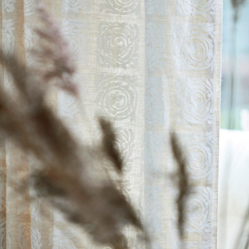 Pure Scroll Embroidery Fabric - Linen - Morris & Co - 236612 - Premier Wallcovering