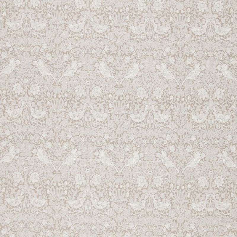 Pure Strawberry Thief Embroidery Fabric - Flax - Morris & Co - 236071 - Premier Wallcovering