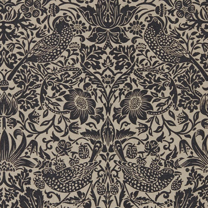 Pure Strawberry Thief Wallpaper - Gilver/Graphite - Morris & Co - 216018 - Morris Wallpaper