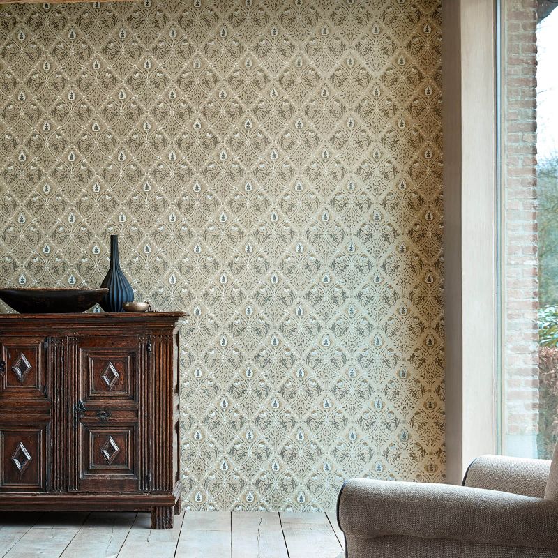 Pure Trellis Wallpaper - Black Ink - Morris & Co - 216527 - Morris Wallpaper