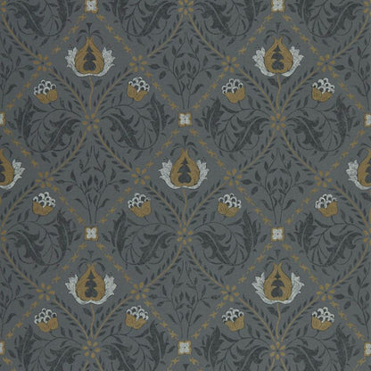 Pure Trellis Wallpaper - Black Ink - Morris & Co - 216527 - Morris Wallpaper