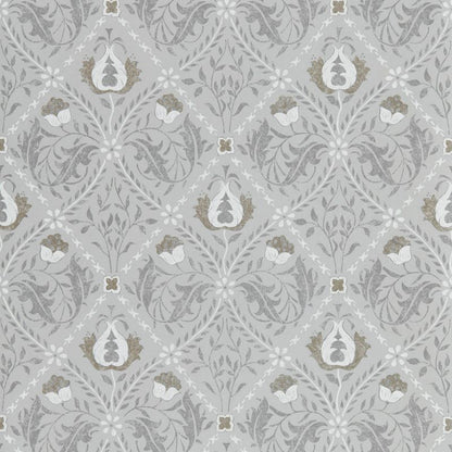 Pure Trellis Wallpaper - Lightish Grey - Morris & Co - 216528 - Morris Wallpaper
