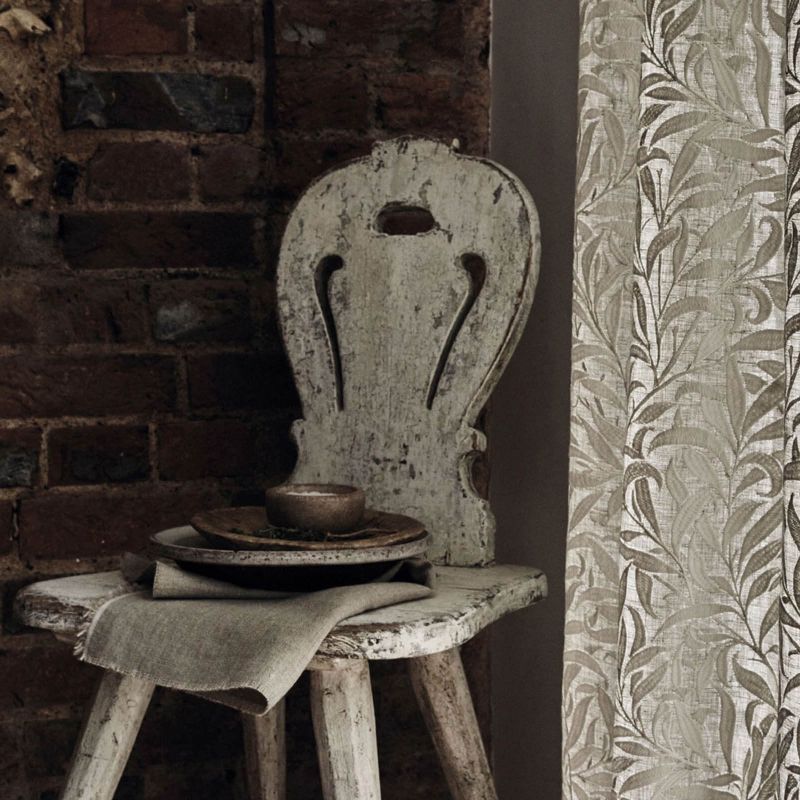 Pure Willow Boughs Embroidery Fabric - Wheat - Morris & Co - 236064 - Premier Wallcovering