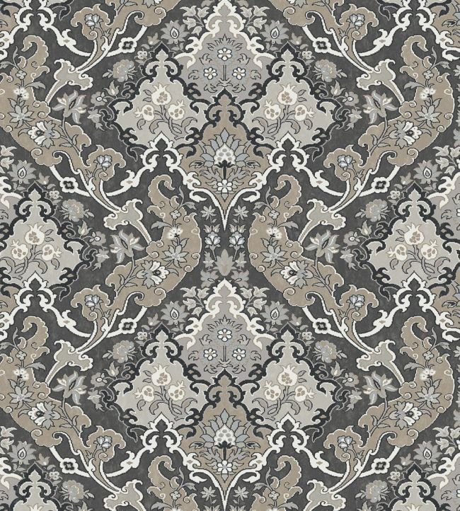 Pushkin Wallpaper - Stone & Taupe on Soot - 108/8043 - Cole & Son - Premier Wallcovering