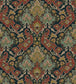 Pushkin Wallpaper - Seafoam & Red on Charcoal - 108/8040 - Cole & Son - Premier Wallcovering