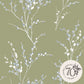 Pussy Willow Wallpaper - Moss Green - Laura Ashley - 121074 - Premier Wallcovering