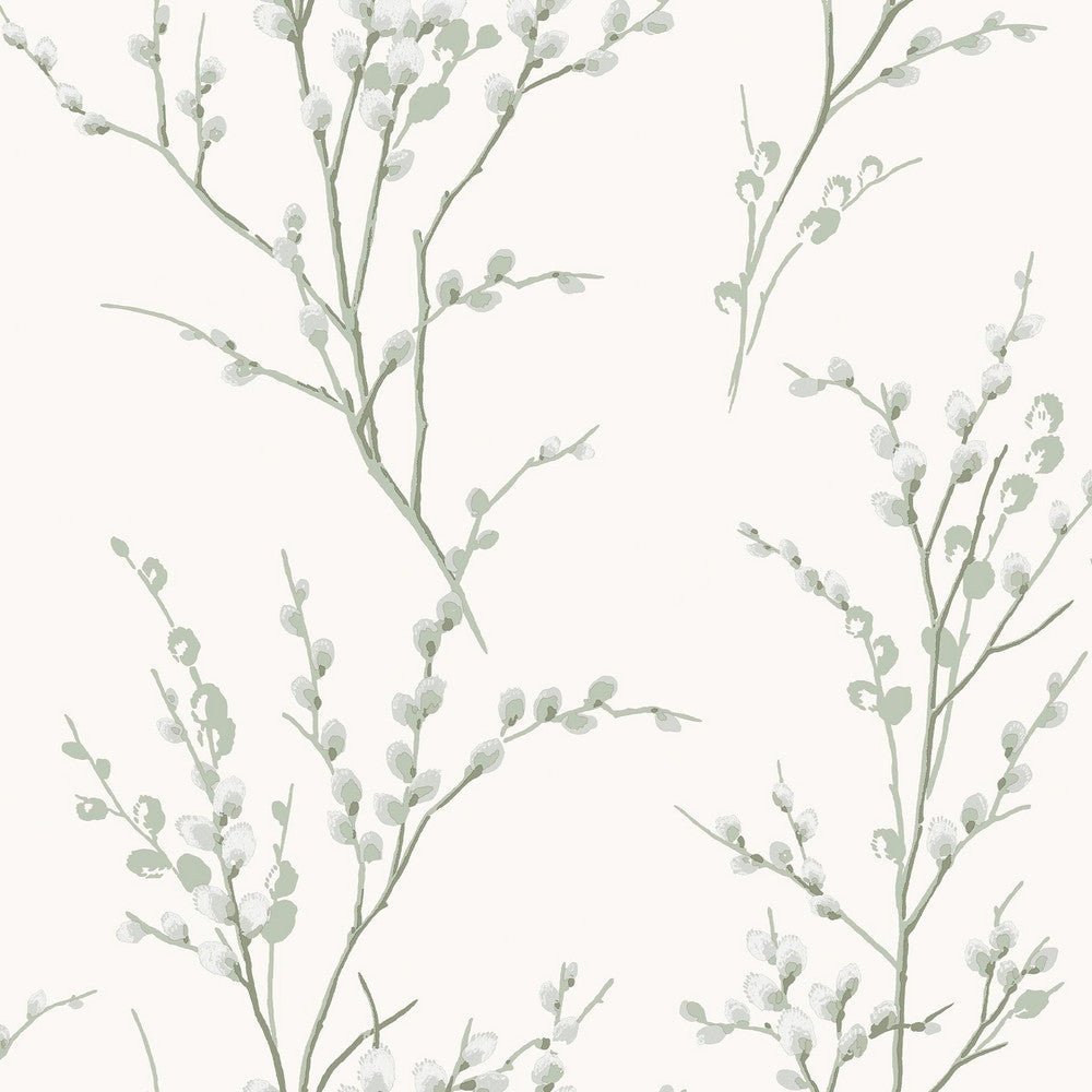 Pussy Willow Wallpaper - Sage Green - Laura Ashley - 130115 - Premier Wallcovering