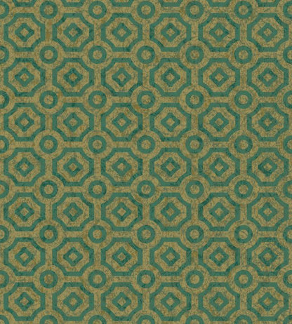 Queens Quarter Wallpaper - Emerald on Metallic Antique Gold - 118/10021 - Cole & Son - Premier Wallcovering