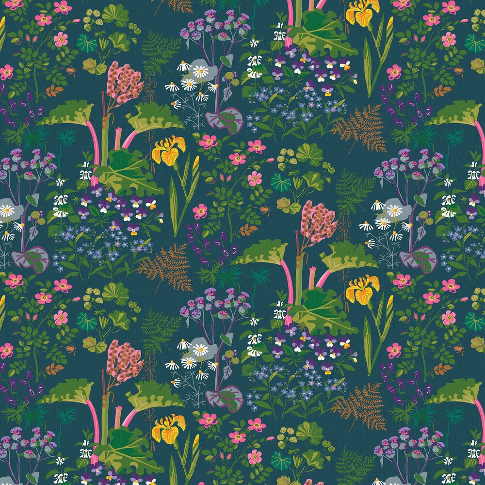 Rabarber Wallpaper - Green - Boråstapeter - 1791 - Premier Wallcovering