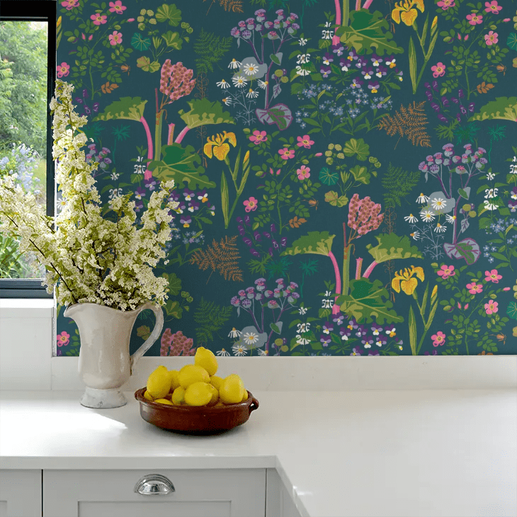 Rabarber Wallpaper - Green - Boråstapeter - 1791 - Premier Wallcovering