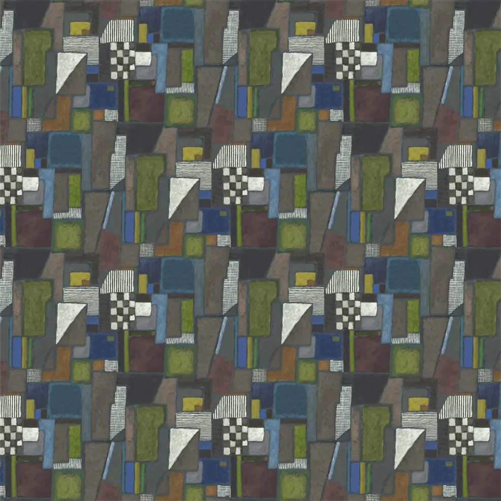 Raku Patchwork Wallpaper - Chocolate - PDG1203/02 - Designers Guild