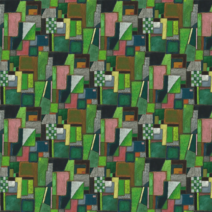 Raku Patchwork Wallpaper - Emerald - PDG1203/01 - Designers Guild