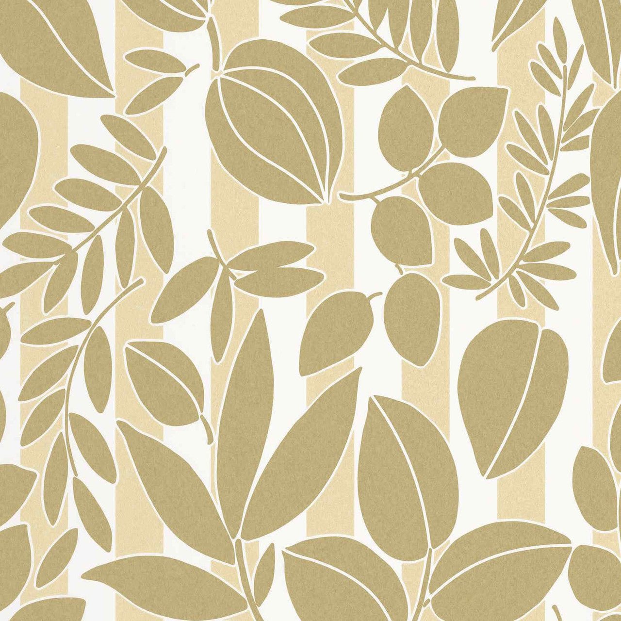 Ramatuelle Echappee Belle Wallpaper - Vert Olive / Sable - Casadeco - 89827101 - Premier Wallcovering
