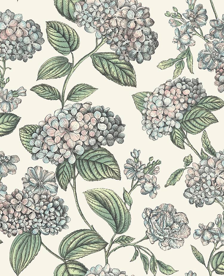 Ramo di Ortensia Wallpaper - Pastel on Stone - 123/8039 - Cole & Son - Premier Wallcovering
