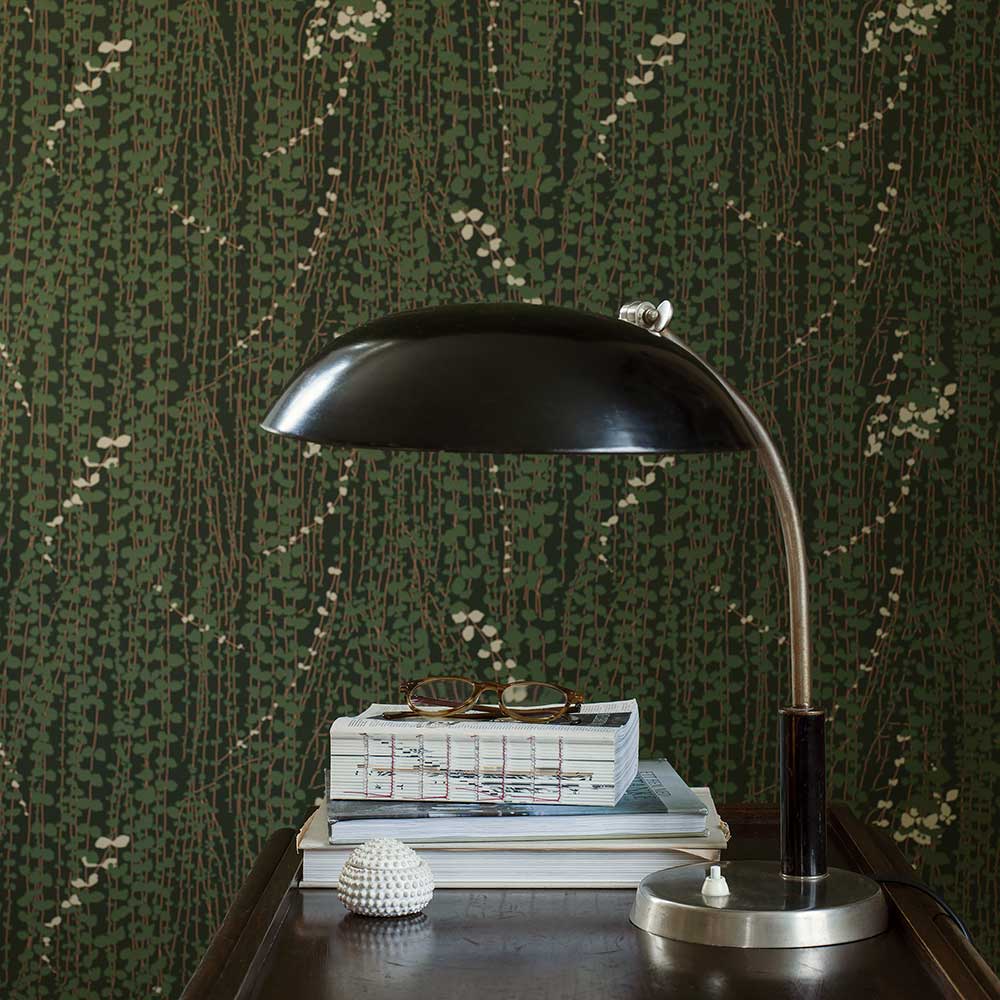 Ranke Wallpaper - Dark Green - Boråstapeter - 1983 - Premier Wallcovering
