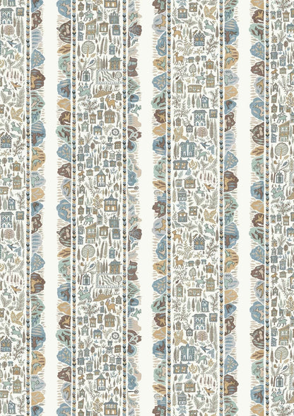 Ravi Ribbon Wallpaper - Aqua Vita - Lewis & Wood - Premier Wallcovering
