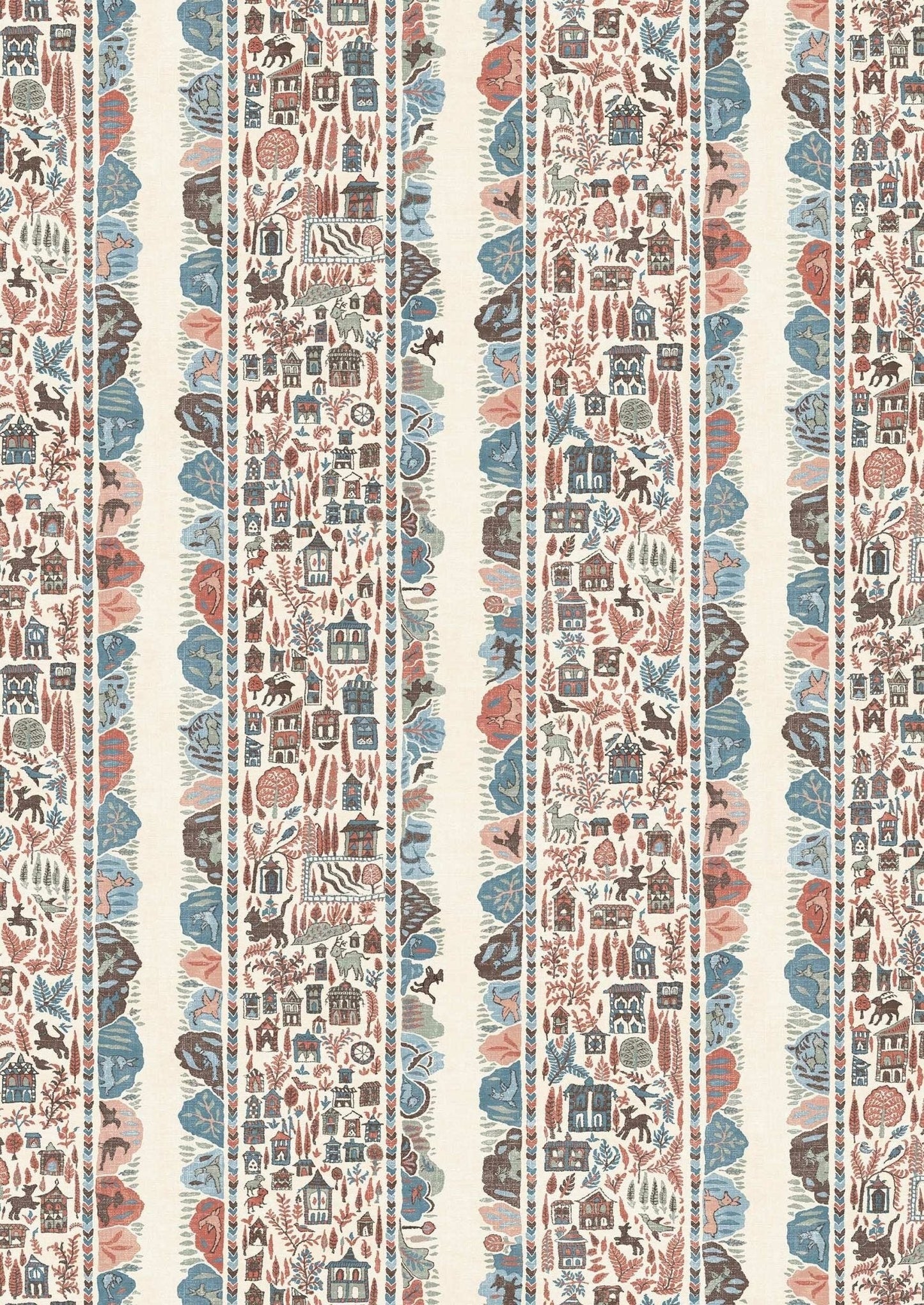 Ravi Ribbon Wallpaper - Blue Almond - Lewis & Wood - Premier Wallcovering
