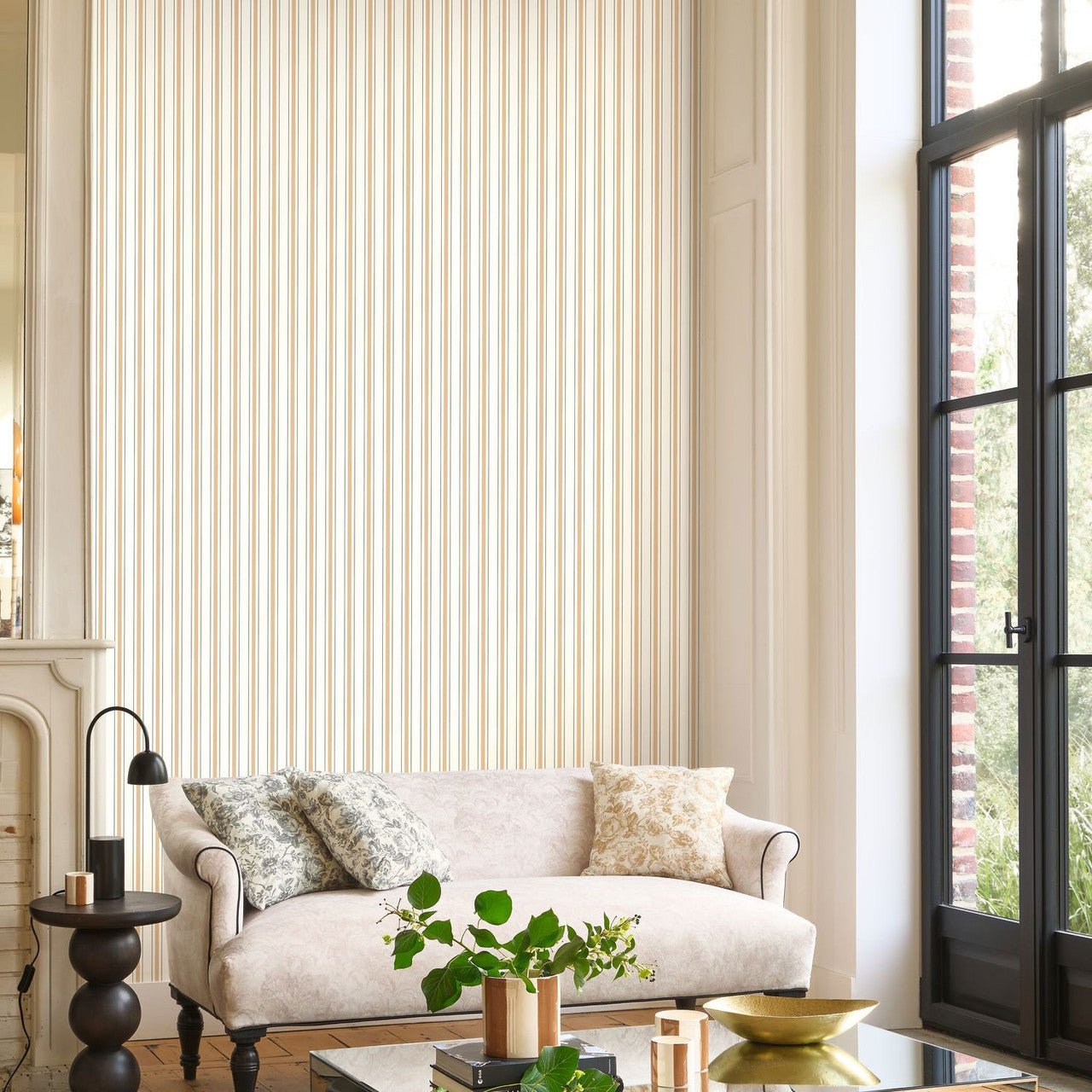 Rayure Fontainebleau Wallpaper - Camel - Casadeco - 81571414 - Premier Wallcovering