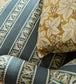 Red Car Stripe Fabric - Indigo/Linen - Morris & Co - 227247 - Premier Wallcovering