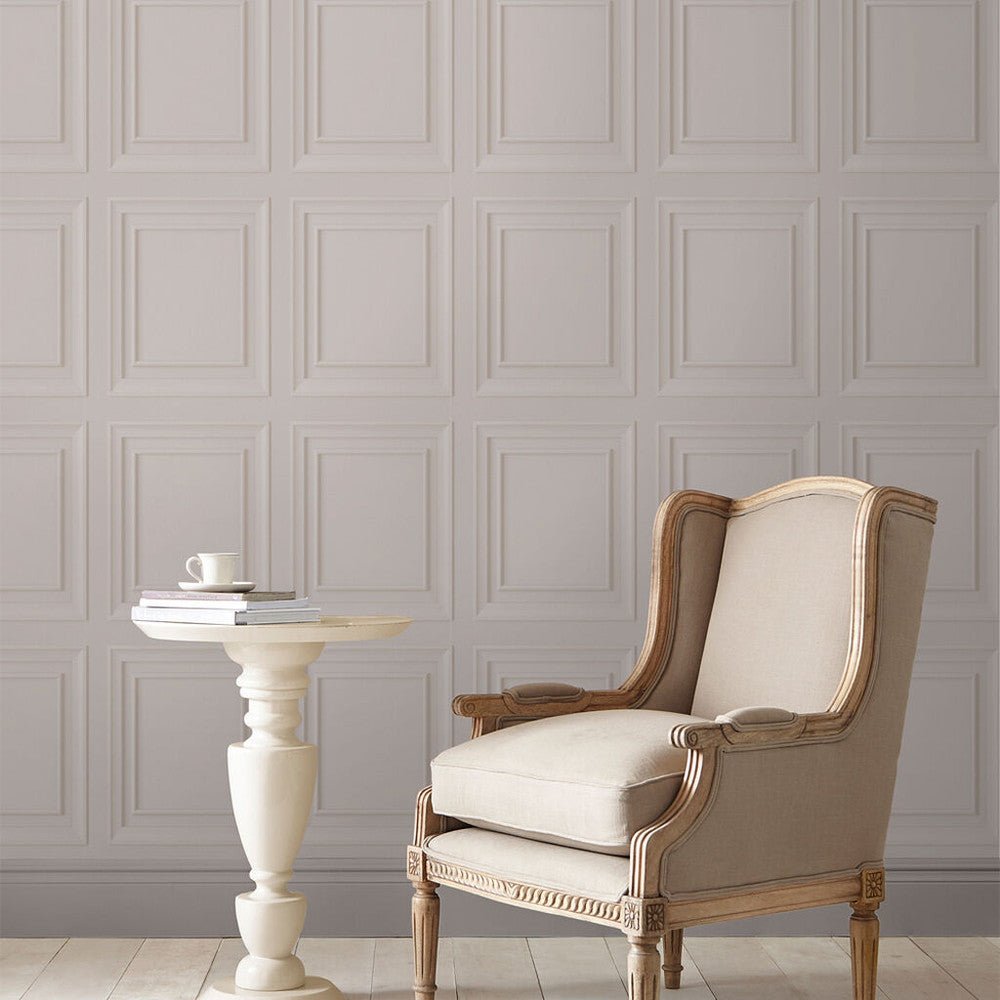 Redbrook Wood Panel Wallpaper - Dove Grey - Laura Ashley - 115256 - Premier Wallcovering
