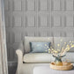 Redbrook Wood Panel Wallpaper - Silver - Laura Ashley - 119845 - Premier Wallcovering