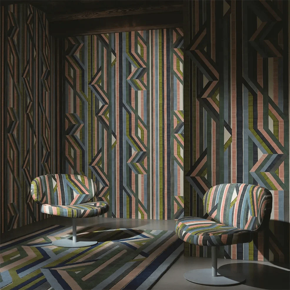 Reflets Sur Le Rhone Grasscloth Wallpaper - Vert Riziere - Christian Lacroix - PCL7059/01 - Premier Wallcovering