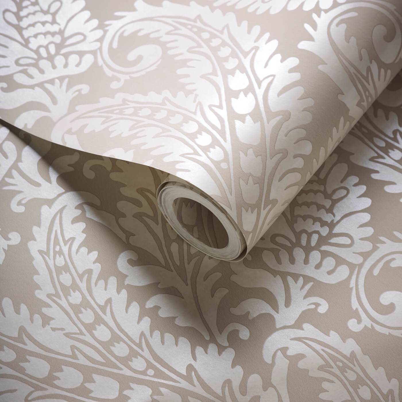 Regale Wallpaper - Ivory/Mocha - Clarke & Clarke - W0161/03 - Premier Wallcovering