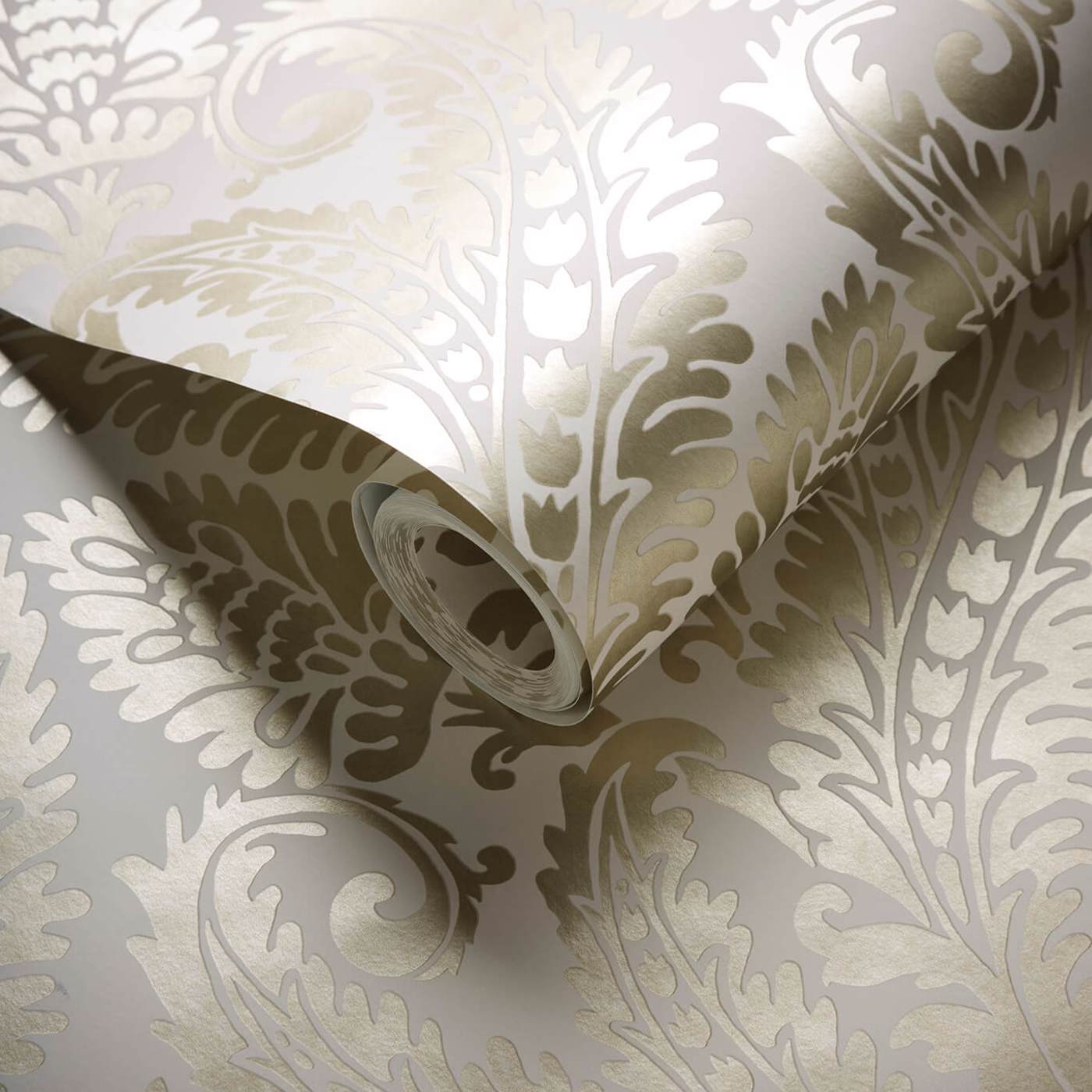 Regale Wallpaper - Gilver/Ivory - Clarke & Clarke - W0161/02 - Premier Wallcovering