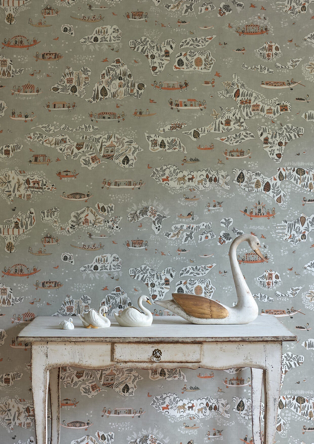 Regatta Wallpaper - Satsuma Soot - Lewis & Wood - Premier Wallcovering