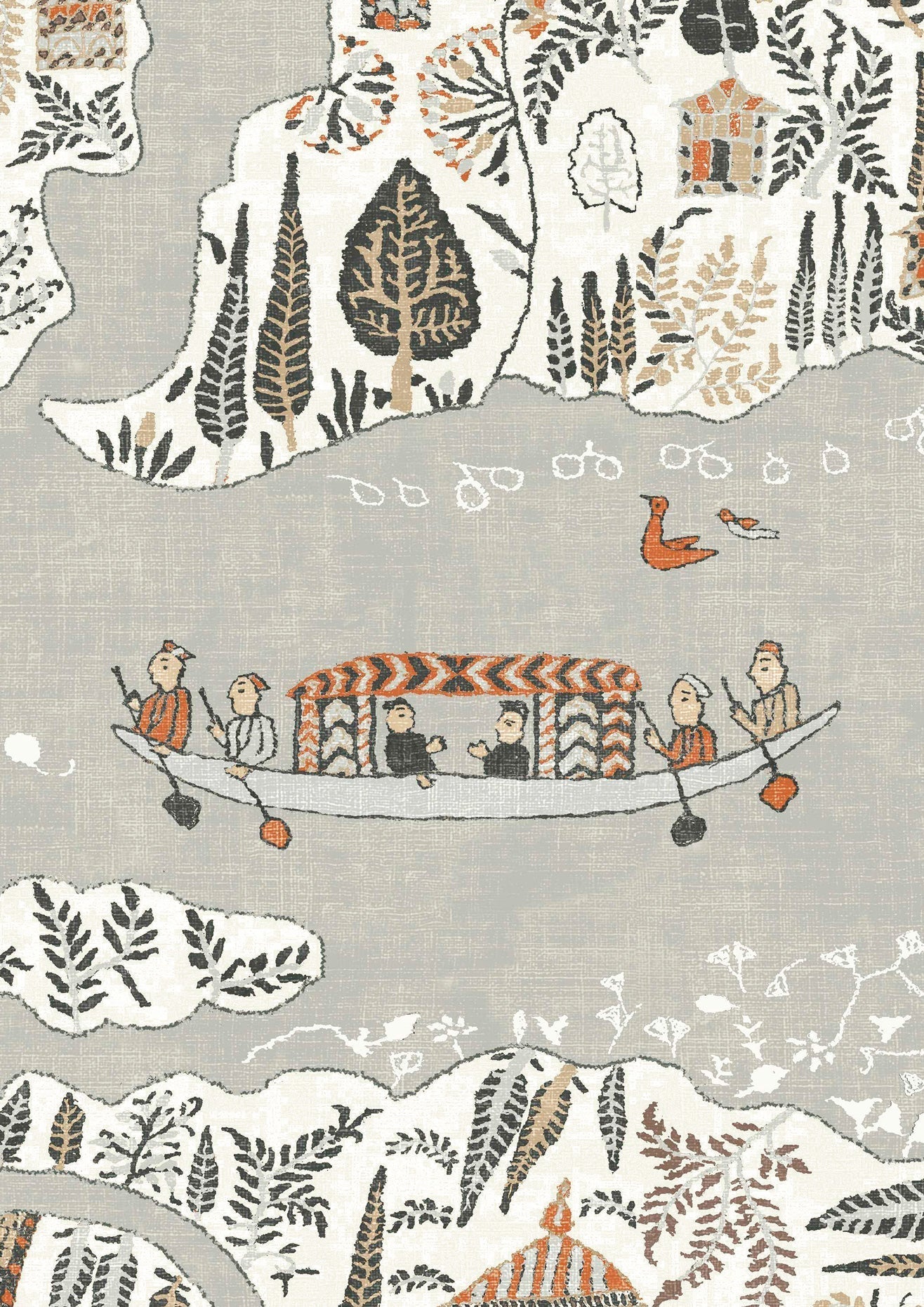 Regatta Wallpaper - Satsuma Soot - Lewis & Wood - Premier Wallcovering