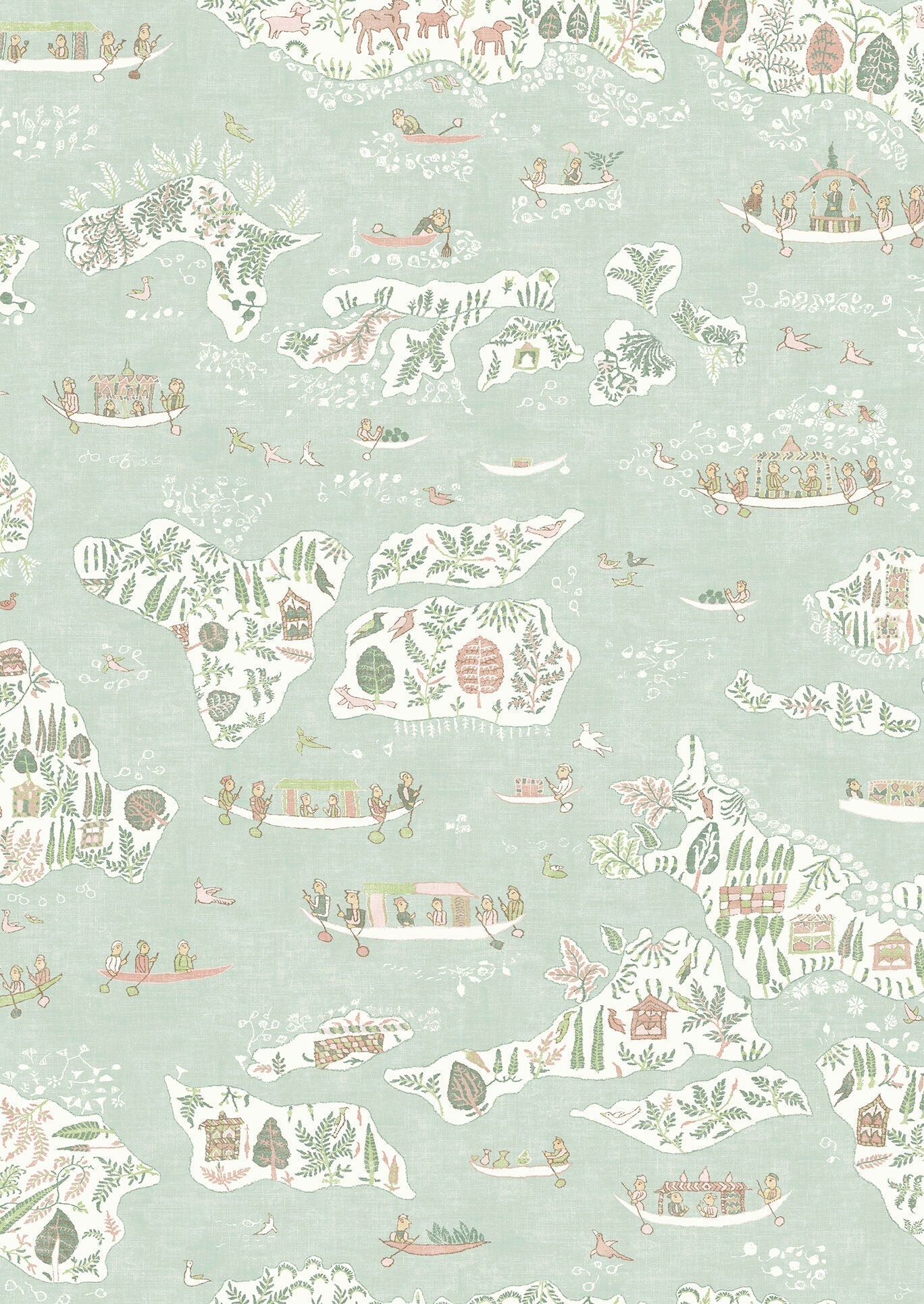 Regatta Wallpaper - Pistachio Rose - Lewis & Wood - Premier Wallcovering