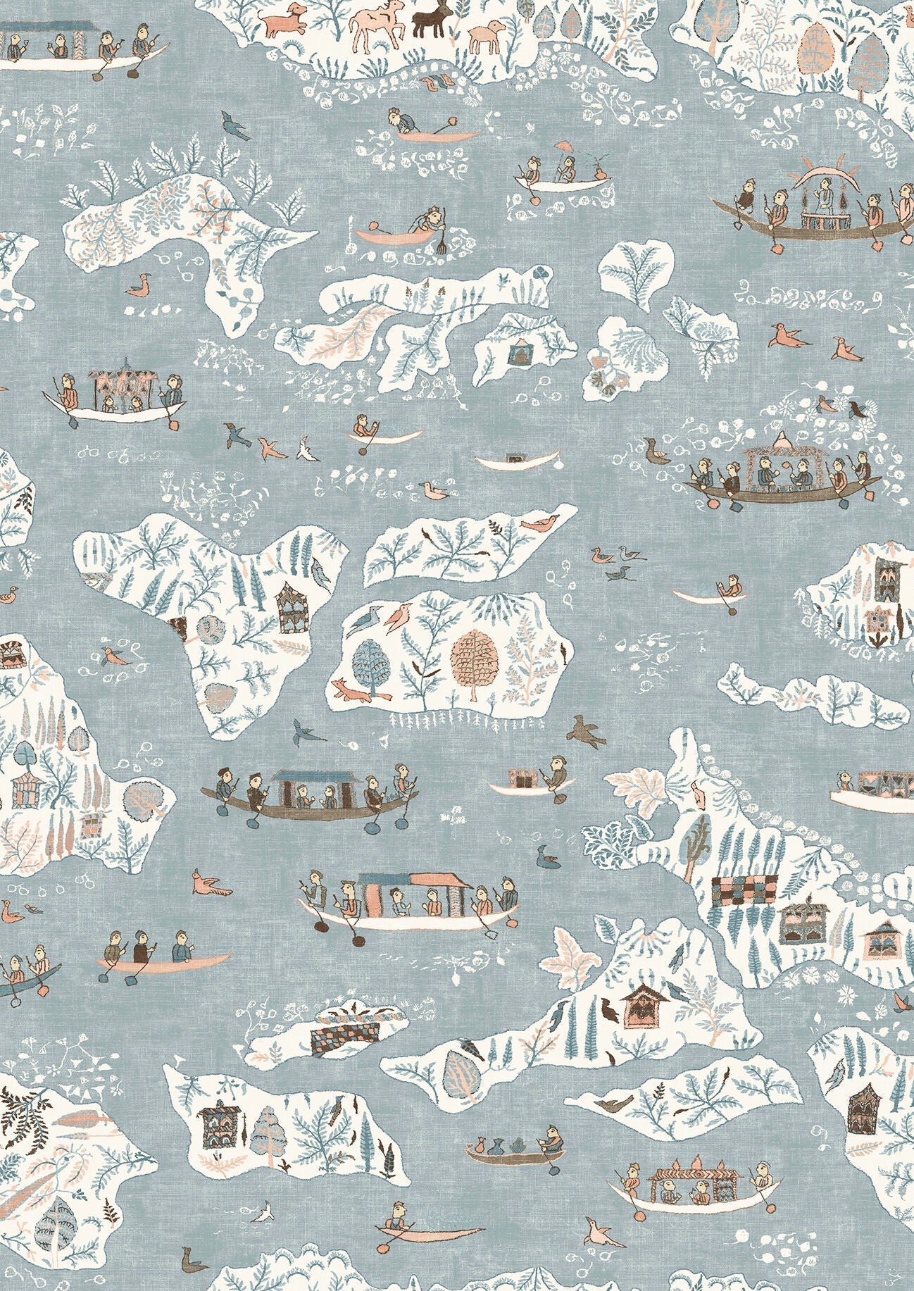 Regatta Wallpaper - Blue Almond - Lewis & Wood - Premier Wallcovering