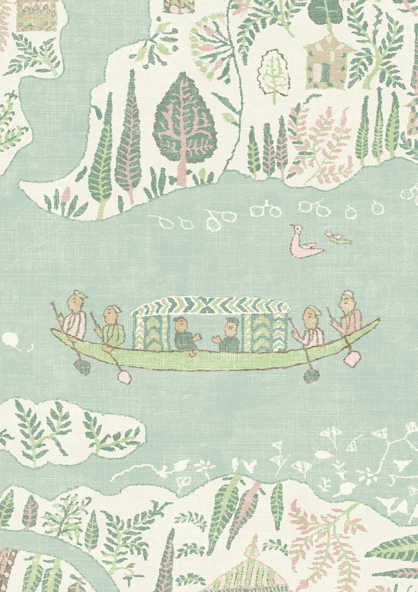 Regatta Wallpaper - Pistachio Rose - Lewis & Wood - Premier Wallcovering