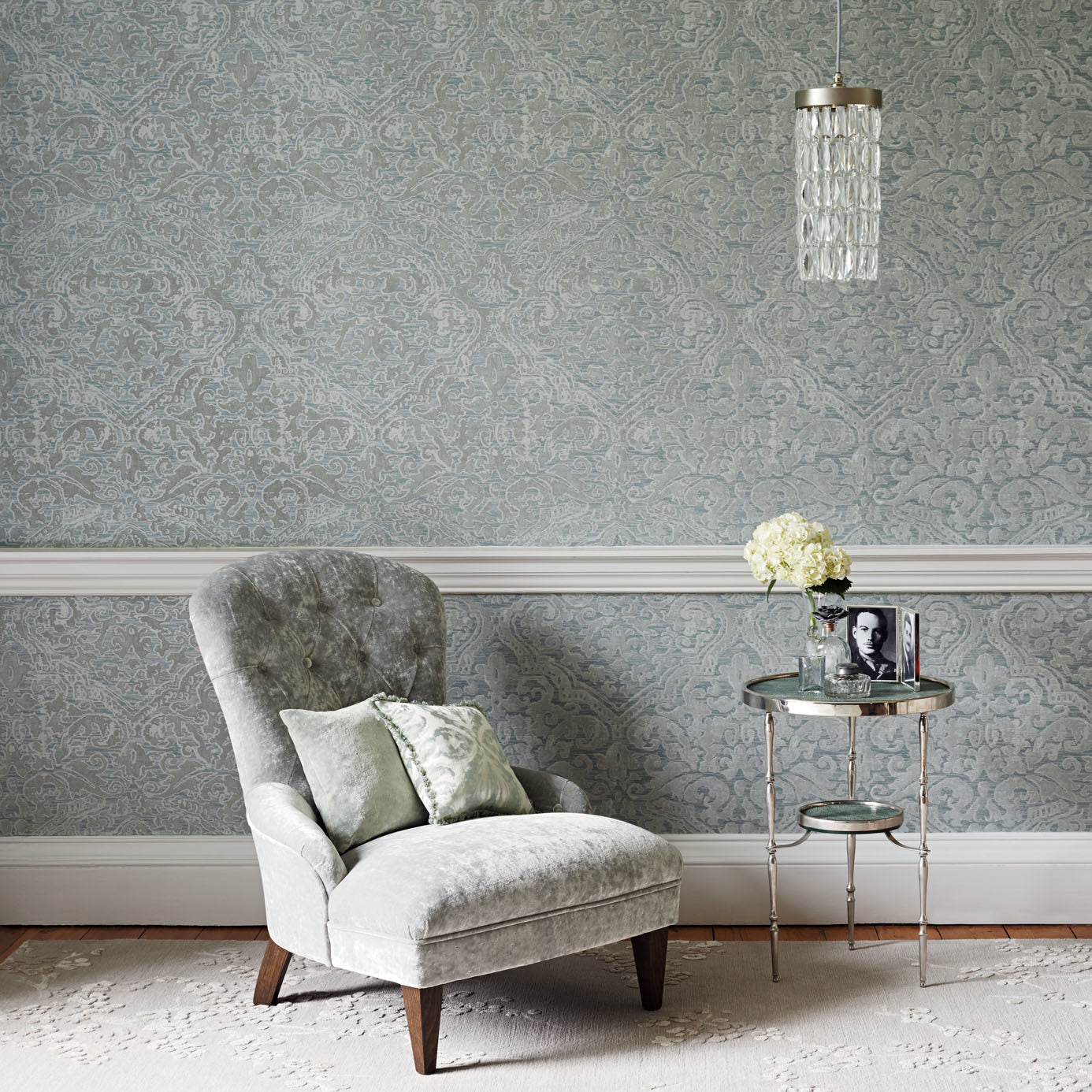 Renaissance Damask Wallpaper - Linen - ZCON312024 - Zoffany
