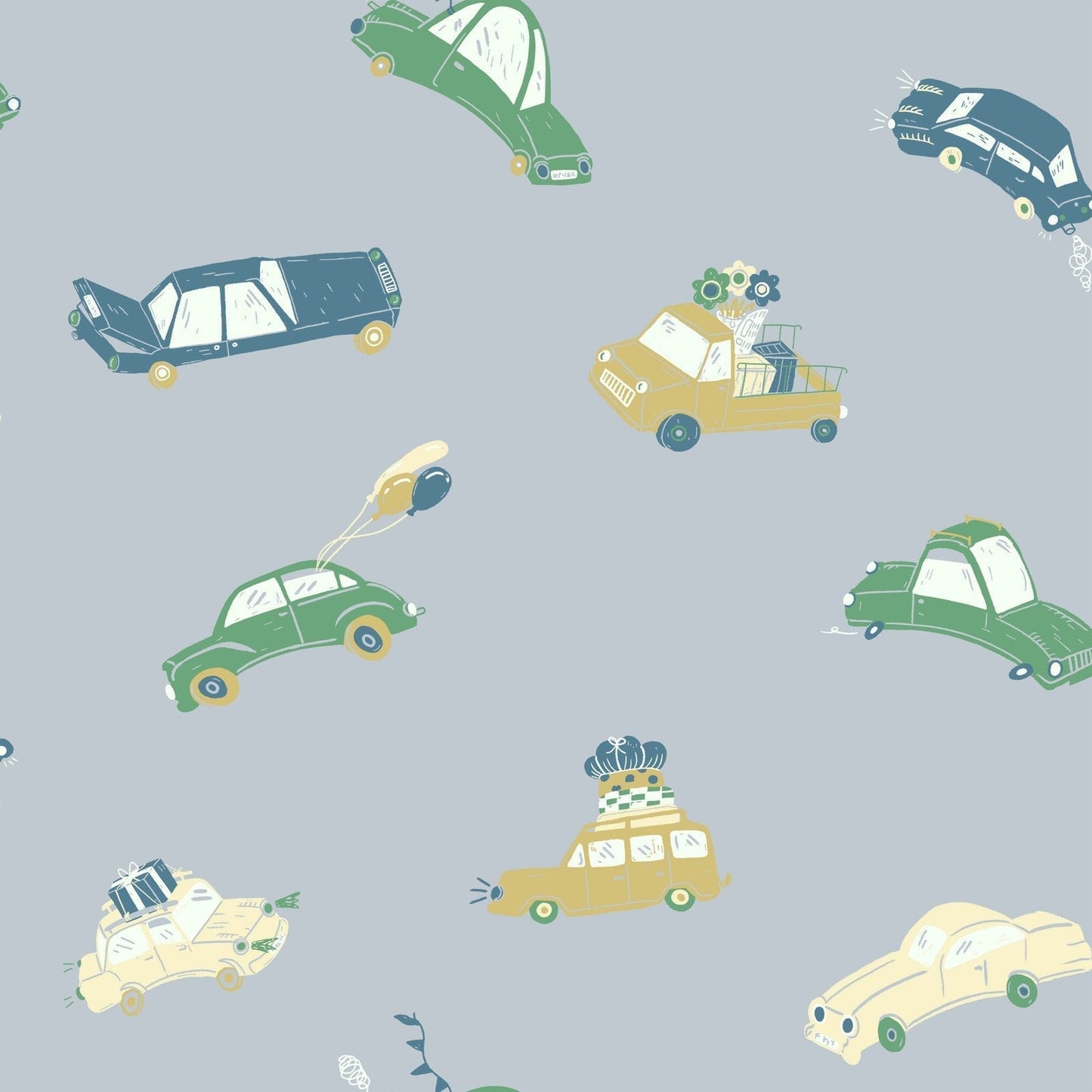 Resan Bilarna Kids Wallpaper - Blue - Galerie - Resan - 29013 - Premier Wallcovering