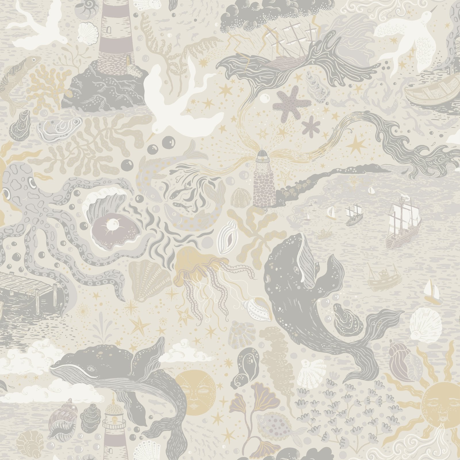 Resan Nautical Wallpaper - Beige - Galerie - Resan - 29016 - Premier Wallcovering