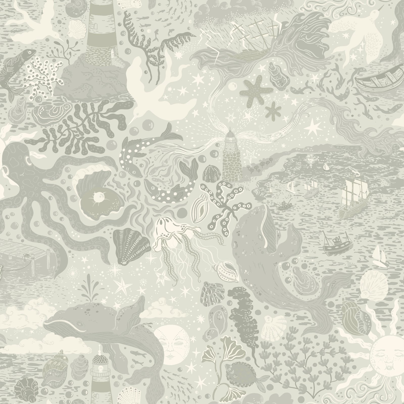 Resan Nautical Wallpaper - Silver Grey - Galerie - Resan - 29017 - Premier Wallcovering