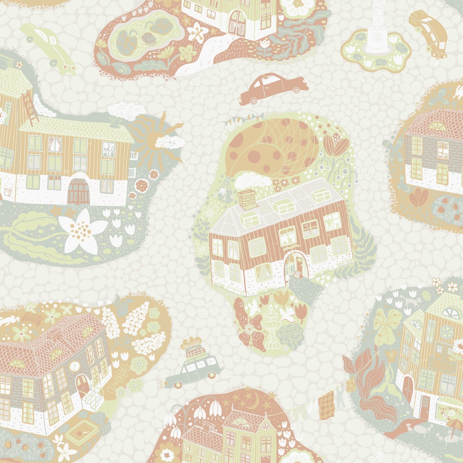 Resan Staden Town Wallpaper - Silver Grey - Galerie - Resan - 29007 - Premier Wallcovering