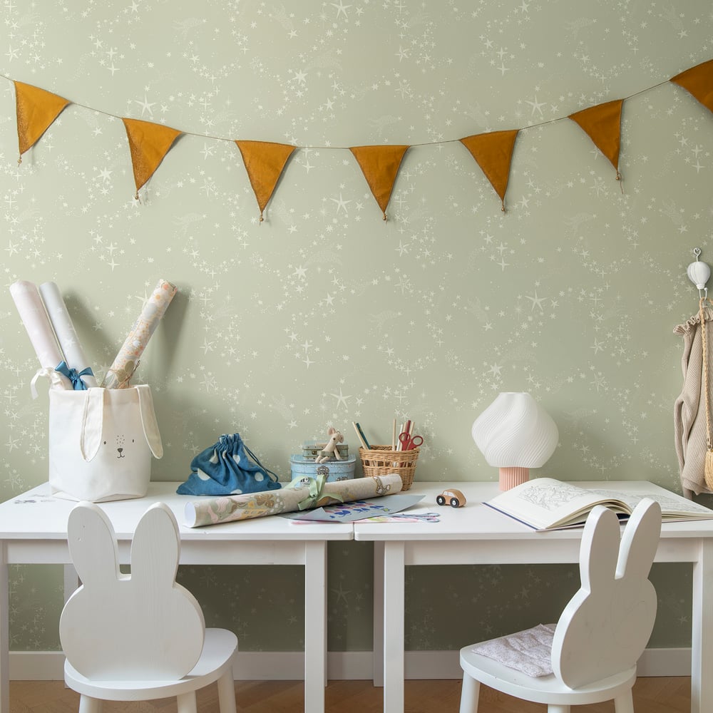 Resan Star Wallpaper - Green - Galerie - Resan - 29021 - Premier Wallcovering