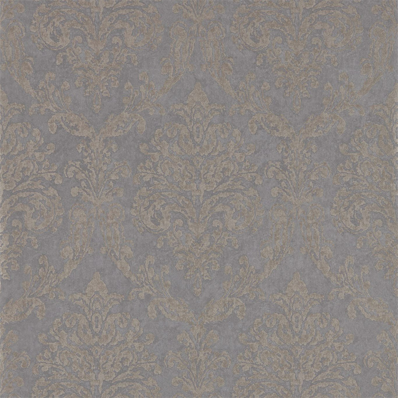 Riverside Damask Wallpaper - Mole/Copper - Sanderson - DWAP216290